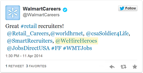 WalMartCareers Tweet